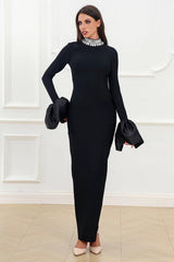 Sparkling Round Neck Long Sleeve Bubble Sleeve Formal Dress