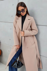 Double Breasted V-Neck Casual Wool Overcoat
