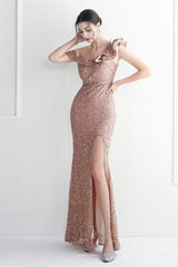 Embellished One Shoulder Mermaid Formal Dress