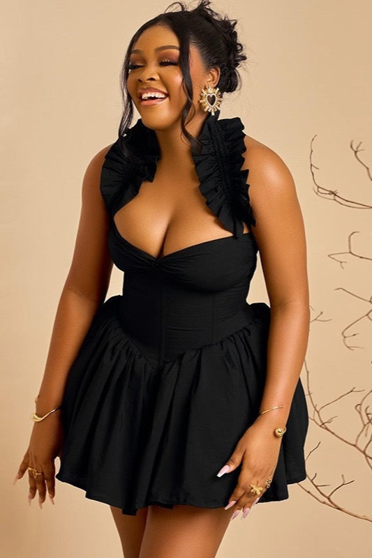 Solid Color Halter Bodycon Cocktail Dress