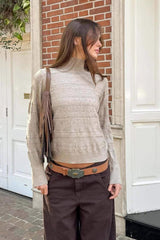 Cable Knit Round Neck Knit Top