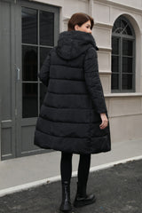 Plus Size Hooded Longline Puffer Coat coats