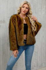 Plush Short Fur Open Cardigan Coat coats