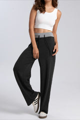 Paneled High Waist Draping Lounge Knit Pants