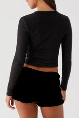 Knit Ribbed Button Front Crop Cardigan