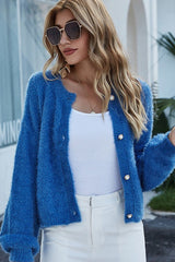 Oversized Short Knit Cardigan