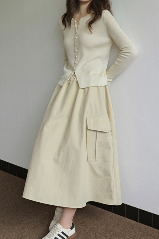 Sleek Wool Knit Cardigan