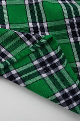 Relaxed Fit Mid Length Plaid Blouse