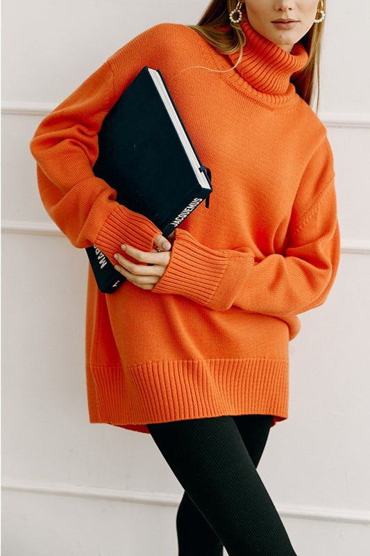 Turtleneck Loose Knit Pullover Sweater