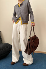 Contrast Panel Layering Cardigan