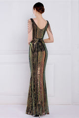 Beaded Floral Sequin Mermaid Party Dress