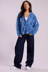 Color Blocked V Neck Cardigan