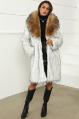 Long Plush Faux Fur Textured Overcoat