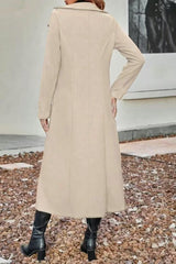 Slim Fit Double Breasted Lapel Overcoat