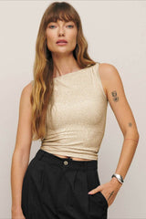 Y2K Sequin Sleeveless Bodycon Tank Top