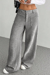 Pockets Wide Leg Knit Pants