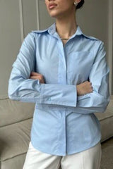 Versatile Lapel Collar Blouse