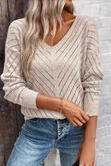 Hollow Knit Loose Pullover Sweater