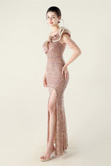 Draped One Shoulder Ruffle Formal Dress