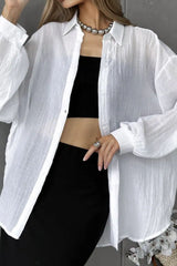 Solid Lightweight Long Sleeve Blouse