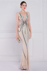 Beaded Floral Sequin Mermaid Party Dress