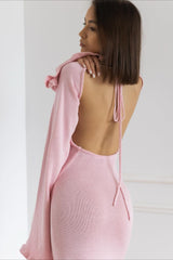 Backless Tie Maxi Sweater Dress