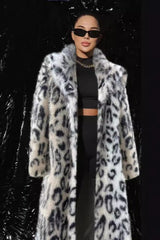 Collar Leopard Plush Overcoat