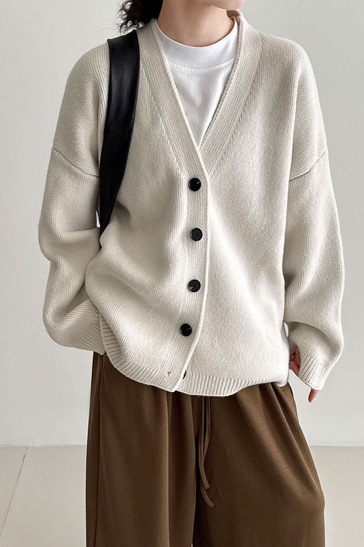 Relaxed Fit Vintage Cardigan White / One Size
