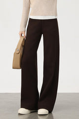 Fleece Lined Wool Blend Knit Pants