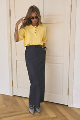 Loose Fit Buttoned Knit Polo Sweater