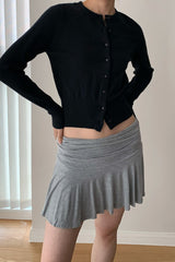 Slim-Fit Round-Neck Knit Cardigan