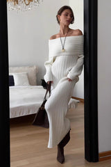 One Shoulder Bodycon Knit Sweater Dress