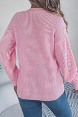 Knitted Long Sleeve Loose Single Breasted Cardigan