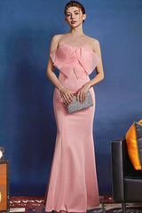 Elegant Bustier Mermaid Formal Dress S / Pink