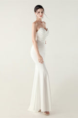 Strapless Sweetheart Pleated Party Dress