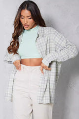 Plaid Long Sleeve Blouse