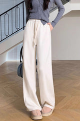 Plush Wool Draped Wide Leg Knit Pants