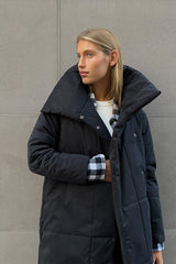 Long Stand Collar Puffer Jacket