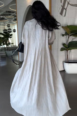 Pleated Relaxed Fit Open Detail Overcoat