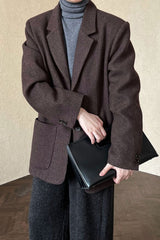 Wool Blend Relaxed Fit Blazer