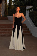 Colorblock Cami Maxi Dress S / Black and White