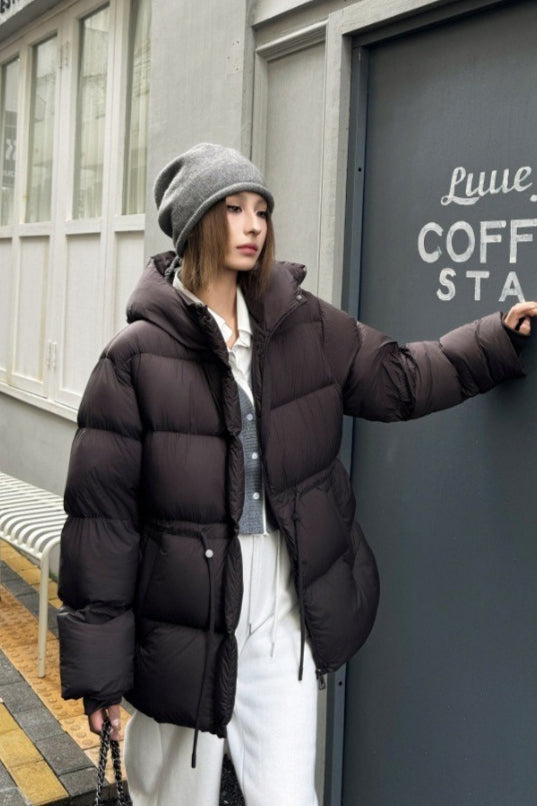 Premium White Duck Down Trench Puffer Jacket