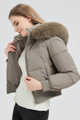 Short Waist Slim Puffer Coat coats