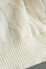 Solid Color Long Sleeve Cable Knit Sweater Dress