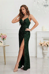 Sequin V Neck Bodycon Formal Dress