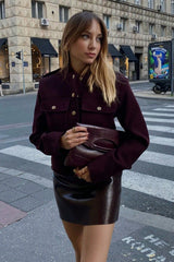 Cropped Retro Buttoned Jacket