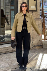 Suede Lapel Vintage Jacket