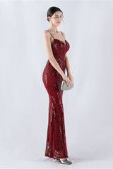 Boned Sequin Embroidered Formal Dress