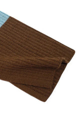 Striped Knit Turn down Collar Cardigan