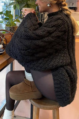 Vacation Style Cable Knit Sweater